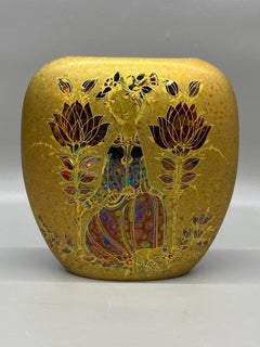 Bjorn Wiinblad Rosenthal Porcelain Gold Glaze Shammuramat Series Pillow Vase