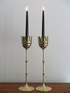 Bjorn Wiinblad Scandinavian Brass Candleholder, 1950s