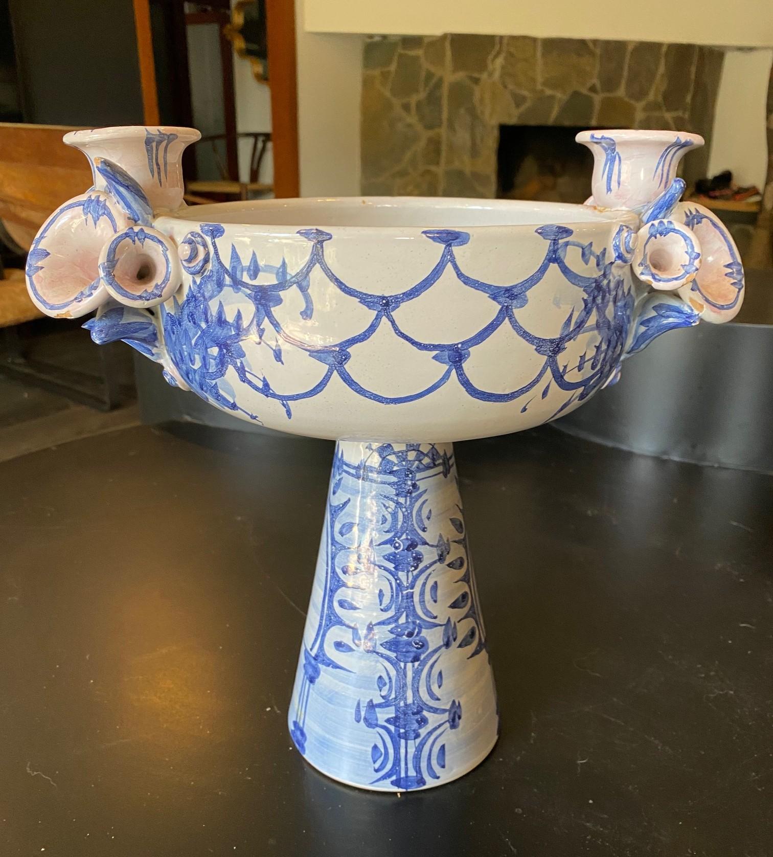 Bjorn Wiinblad Firmado Dinamarca Danesa Cerámica Candelabro Jarrón Escultura Eva V-14 en venta 3