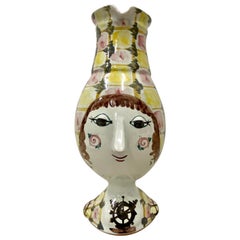 Vintage Bjorn Wiinblad Studio "Lady Head Pitcher", circa 1965