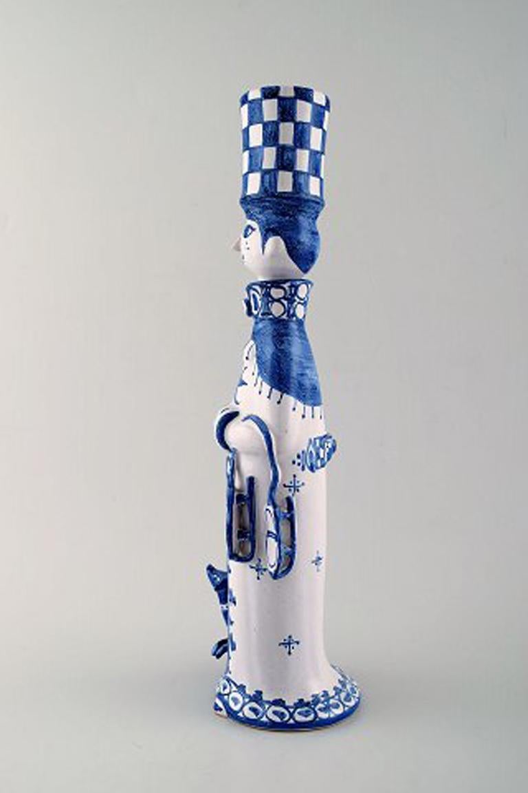 Bjorn Wiinblad unique ceramic figure. Winter in blue 