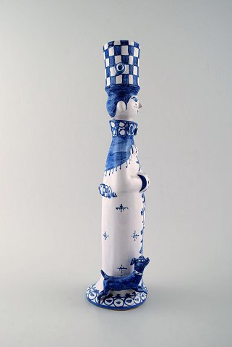 Danish Bjorn Wiinblad Unique Ceramic Figure, Winter in Blue 