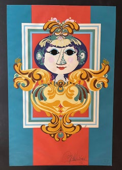 Bjorn Wiinblad Vintage Print / Signed & Dated in Pencil