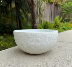 Ciotola in porcellana bianca di Bjorn Wiinblad per Rosenthal, Germania, XX secolo