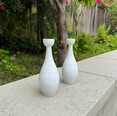 Bjorn Wiinblad White Porcelain Candlesticks for Rosenthal, Germany, 20th Century