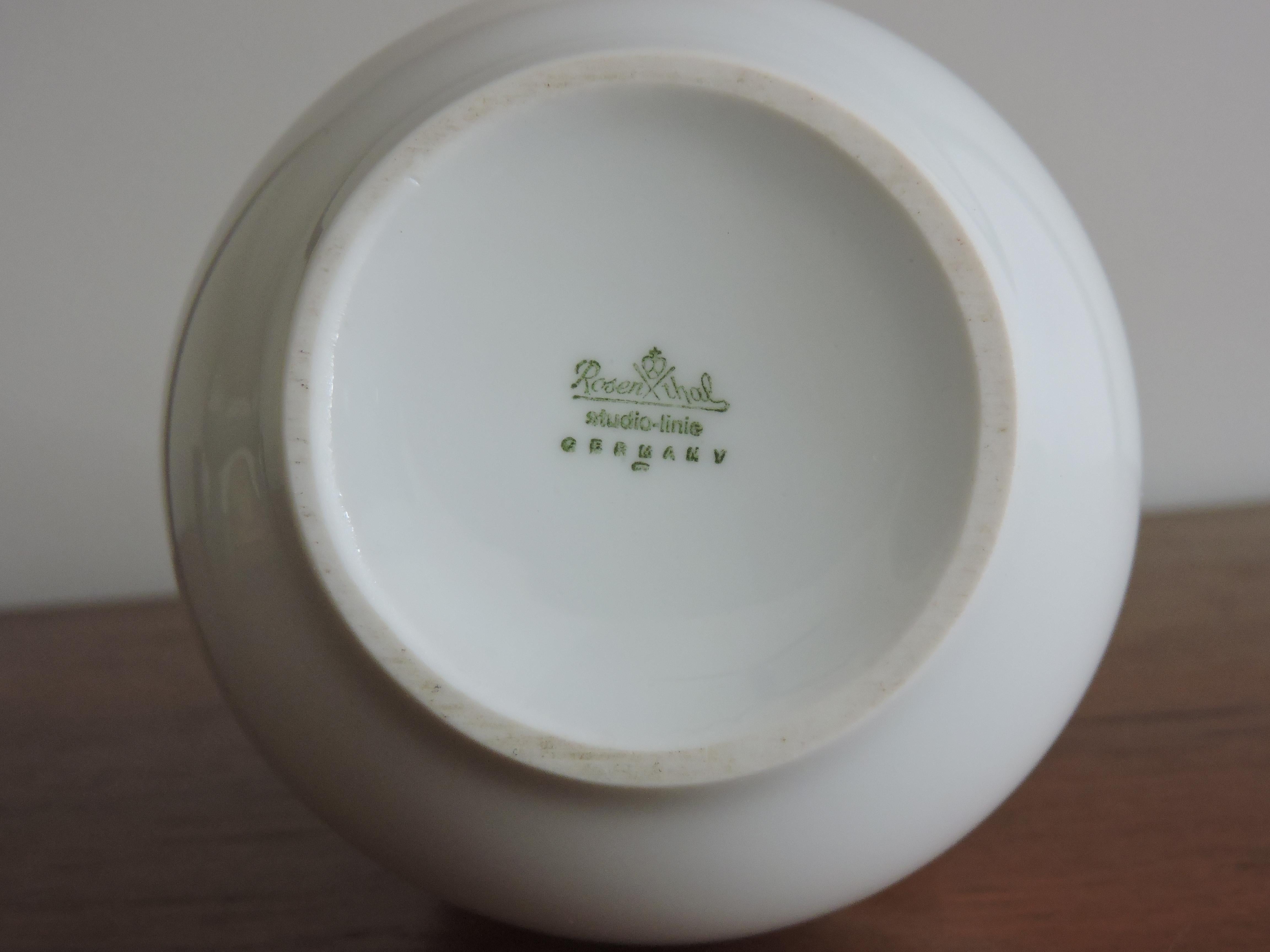 Mid-Century Modern Bjorn Wiinblad White Porcelain Vase for Rosenthal Studio Line For Sale