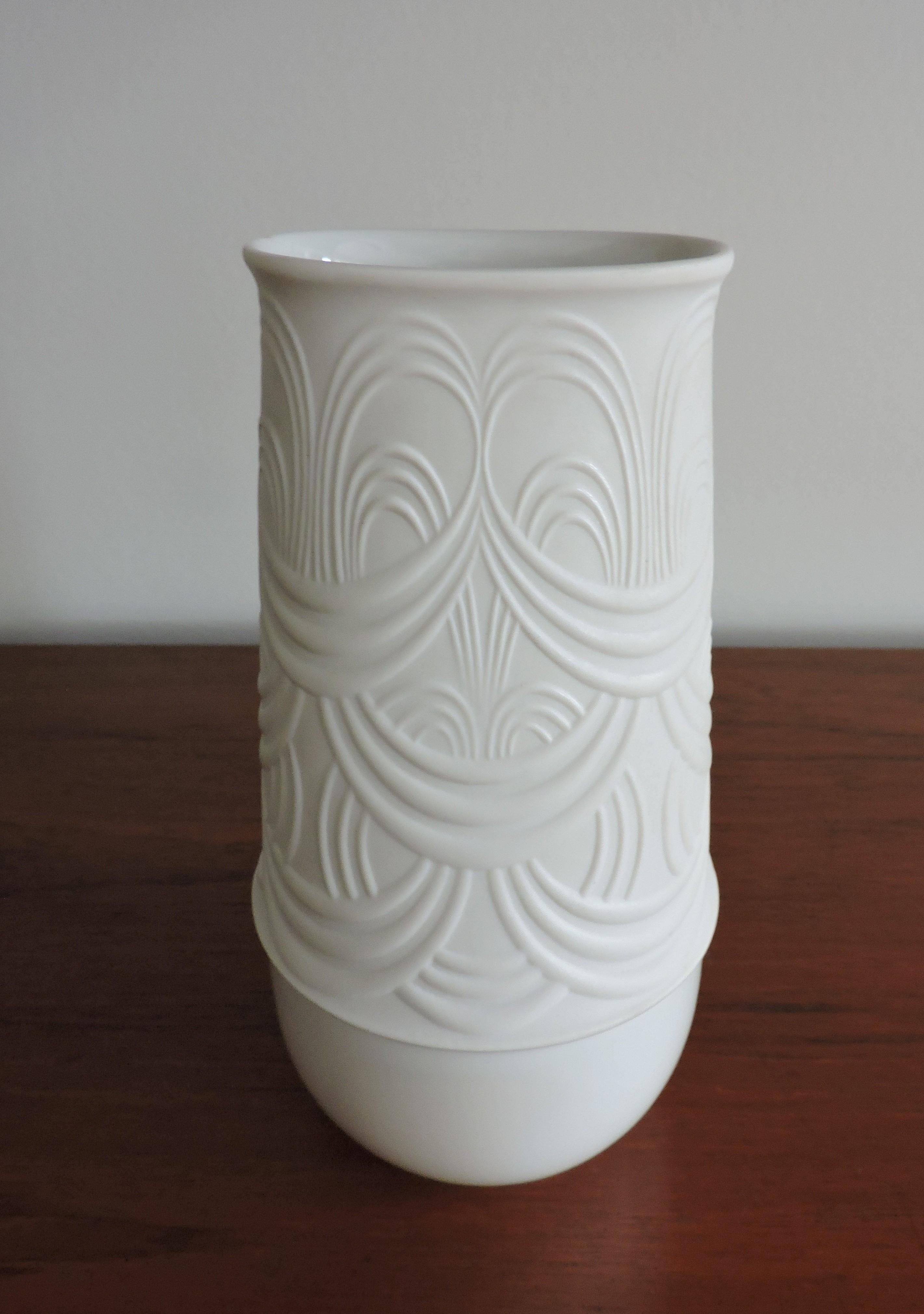 German Bjorn Wiinblad White Porcelain Vase for Rosenthal Studio Line For Sale