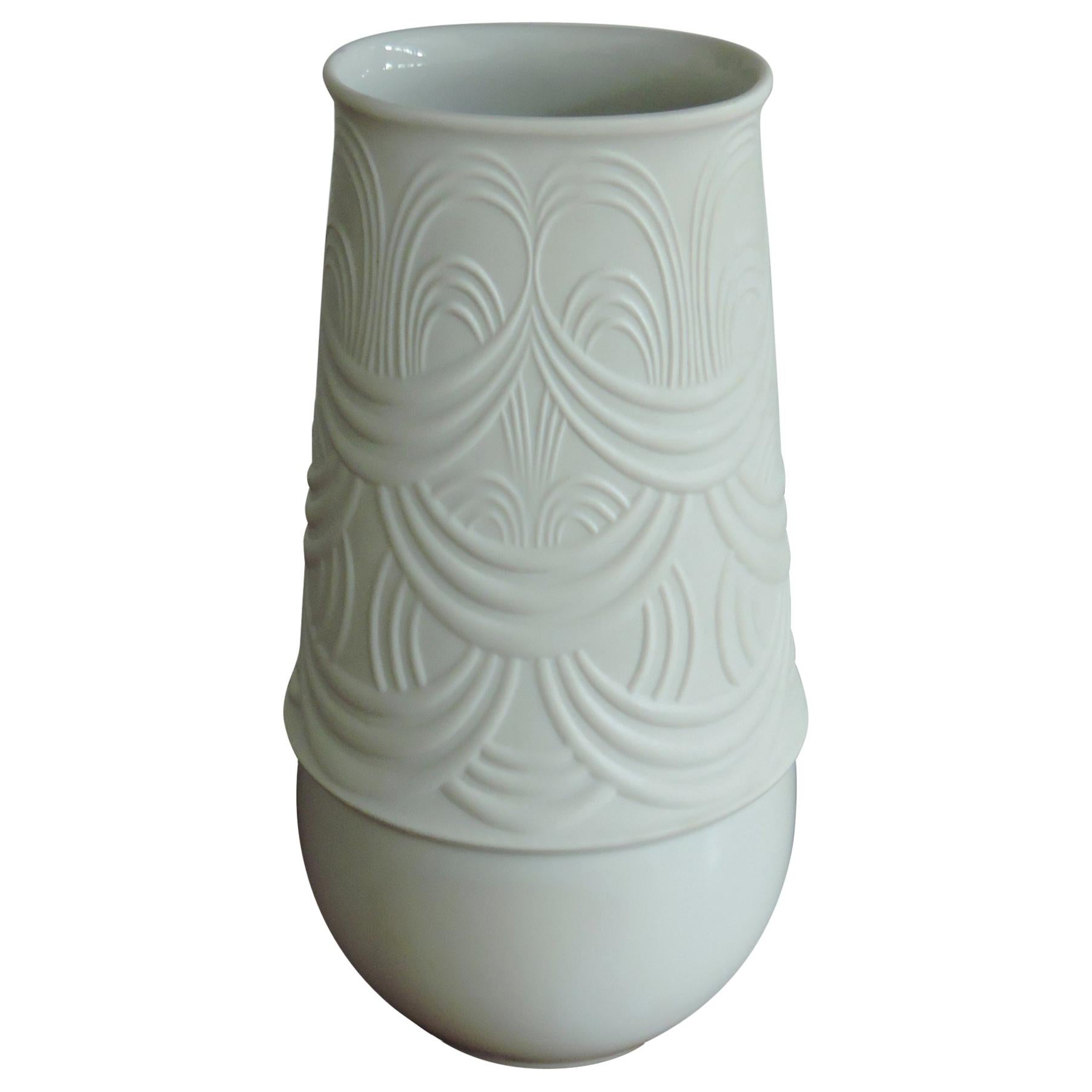 Bjorn Wiinblad White Porcelain Vase for Rosenthal Studio Line