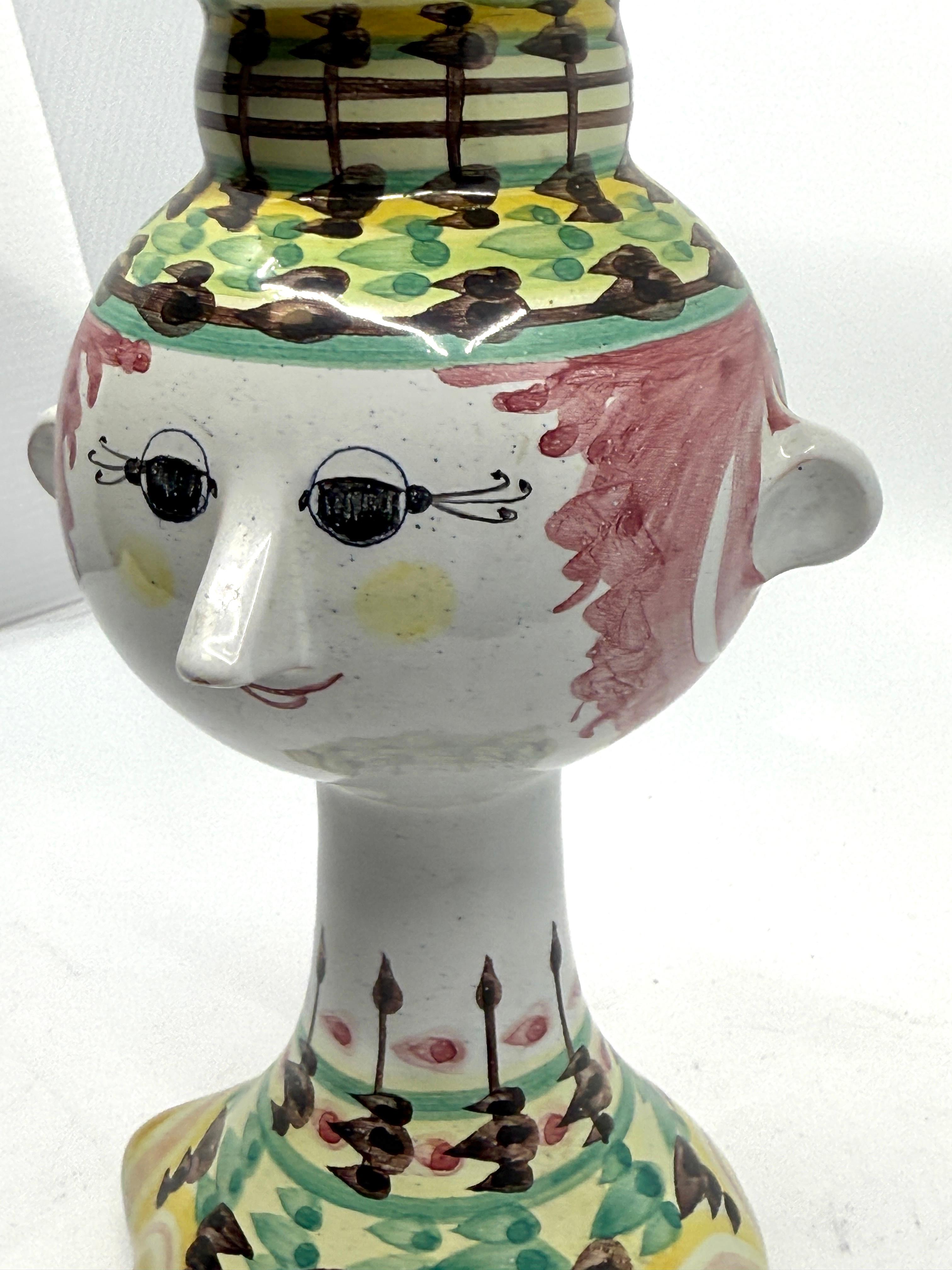Bjorn Winblad Whimsical Pottery Face Vase For Sale 6