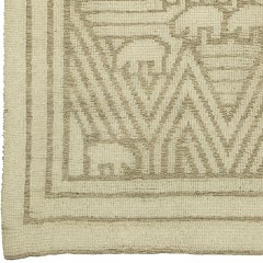 "Bjornarna" Vintage Swedish Pile and Flat-Weave Rug