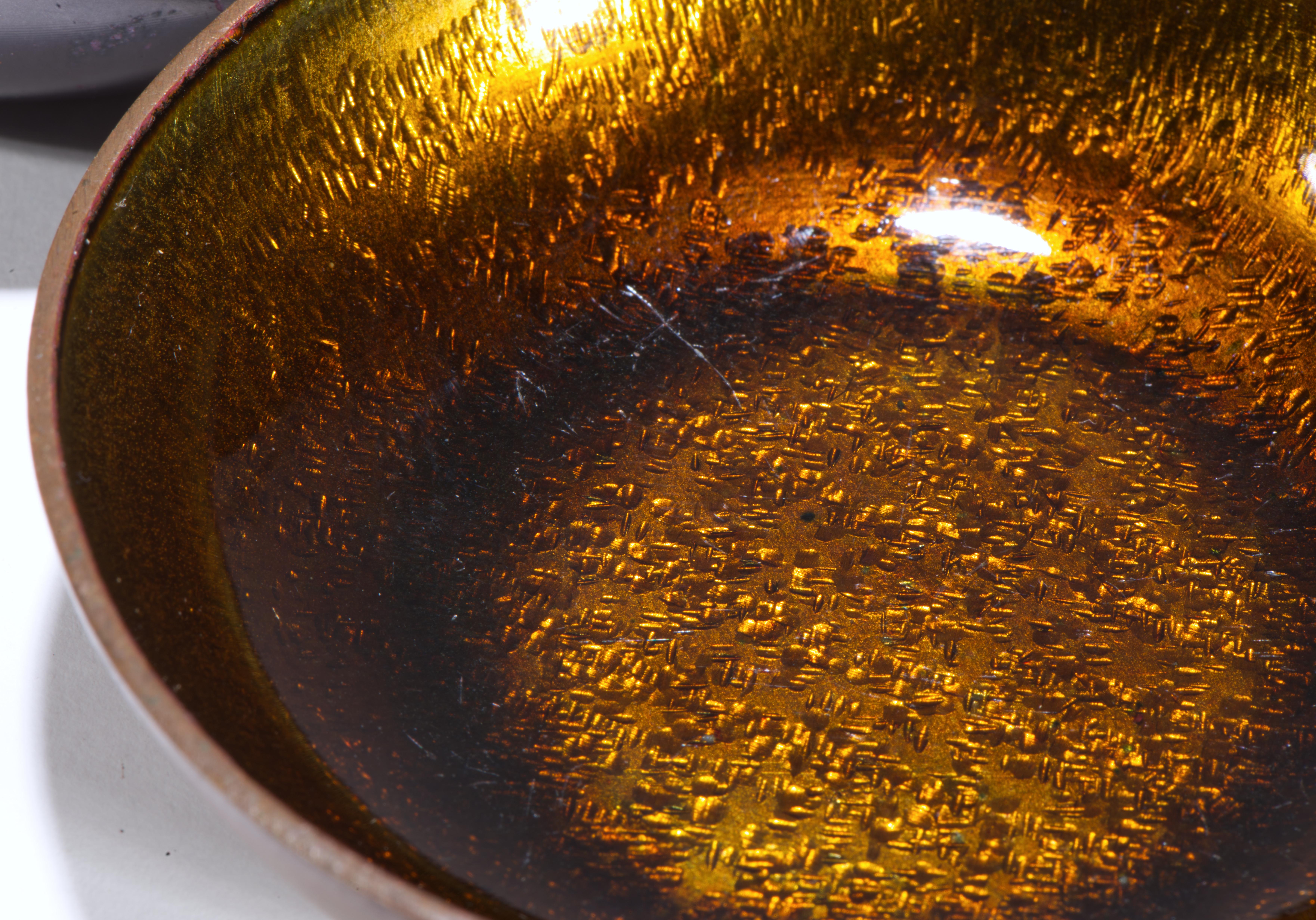 Bjørn Engø Norway Set of 3 Enamel on Copper Bowls, Scandinavian Modern1950s-1960 For Sale 3