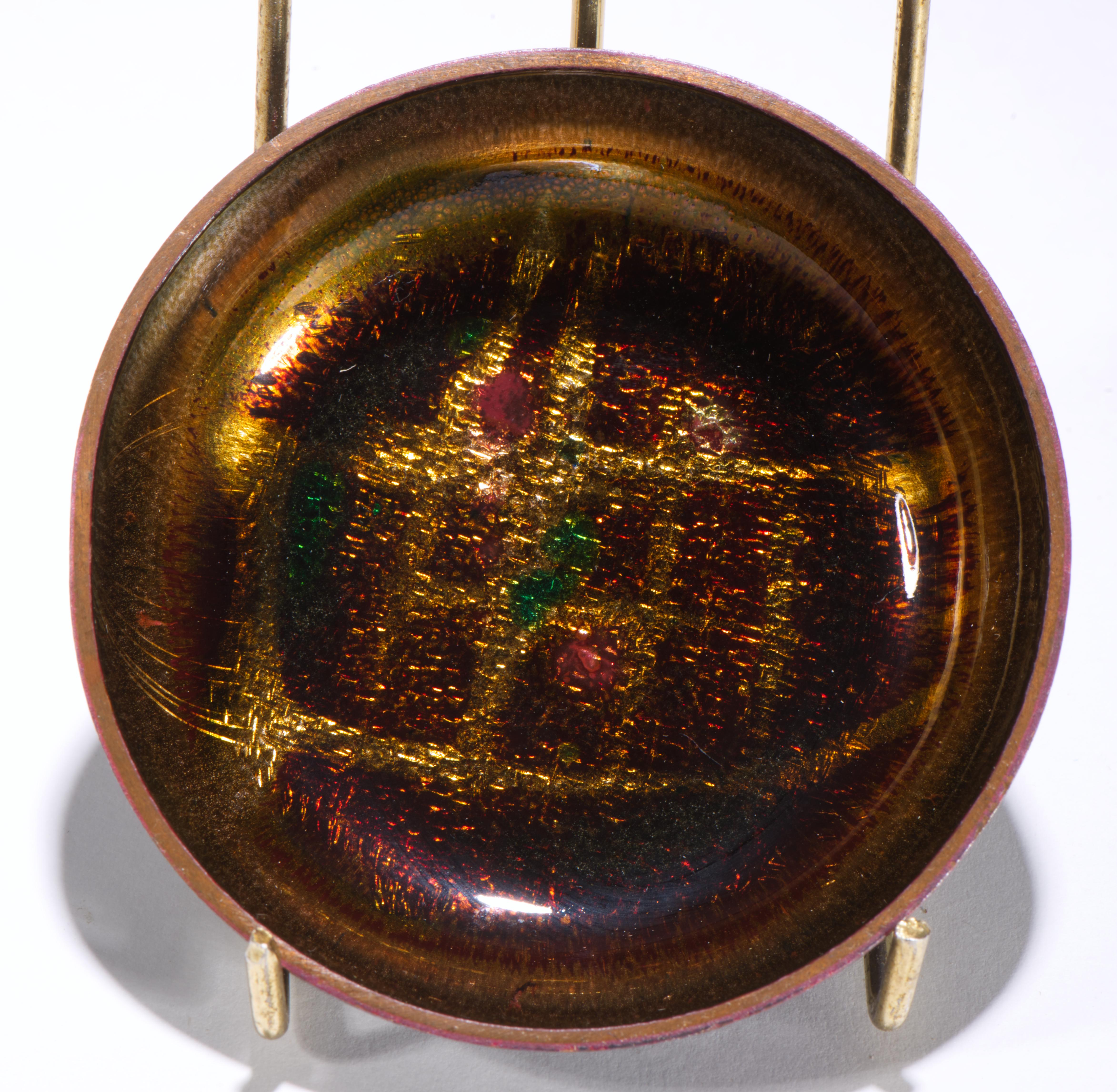 Hand-Crafted Bjørn Engø Norway Set of 3 Enamel on Copper Bowls, Scandinavian Modern1950s-1960 For Sale