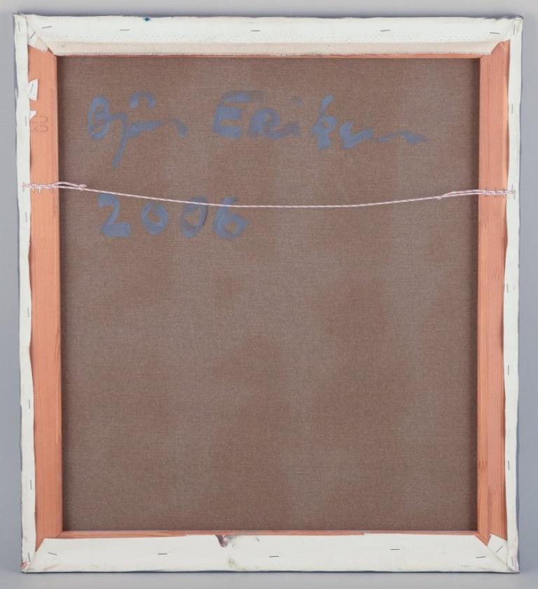 Bjørn Eriksen, artiste danois contemporain. Huile sur toile. Chats en train de jouer en vente 1