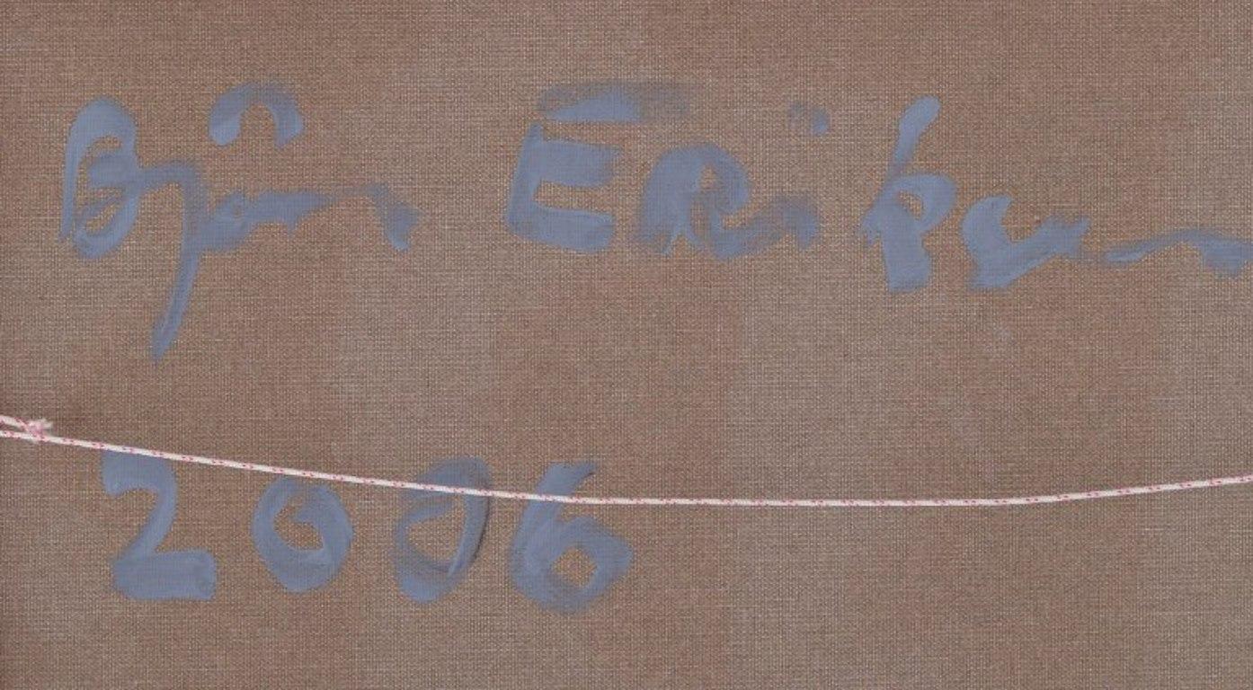 Bjørn Eriksen, artiste danois contemporain. Huile sur toile. Chats en train de jouer en vente 2
