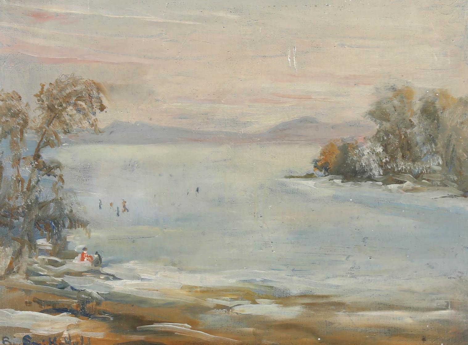 Bjørn Smith-Hald (1883-1964) - Mid 19th Century Oil, The Vast Lake For Sale 3