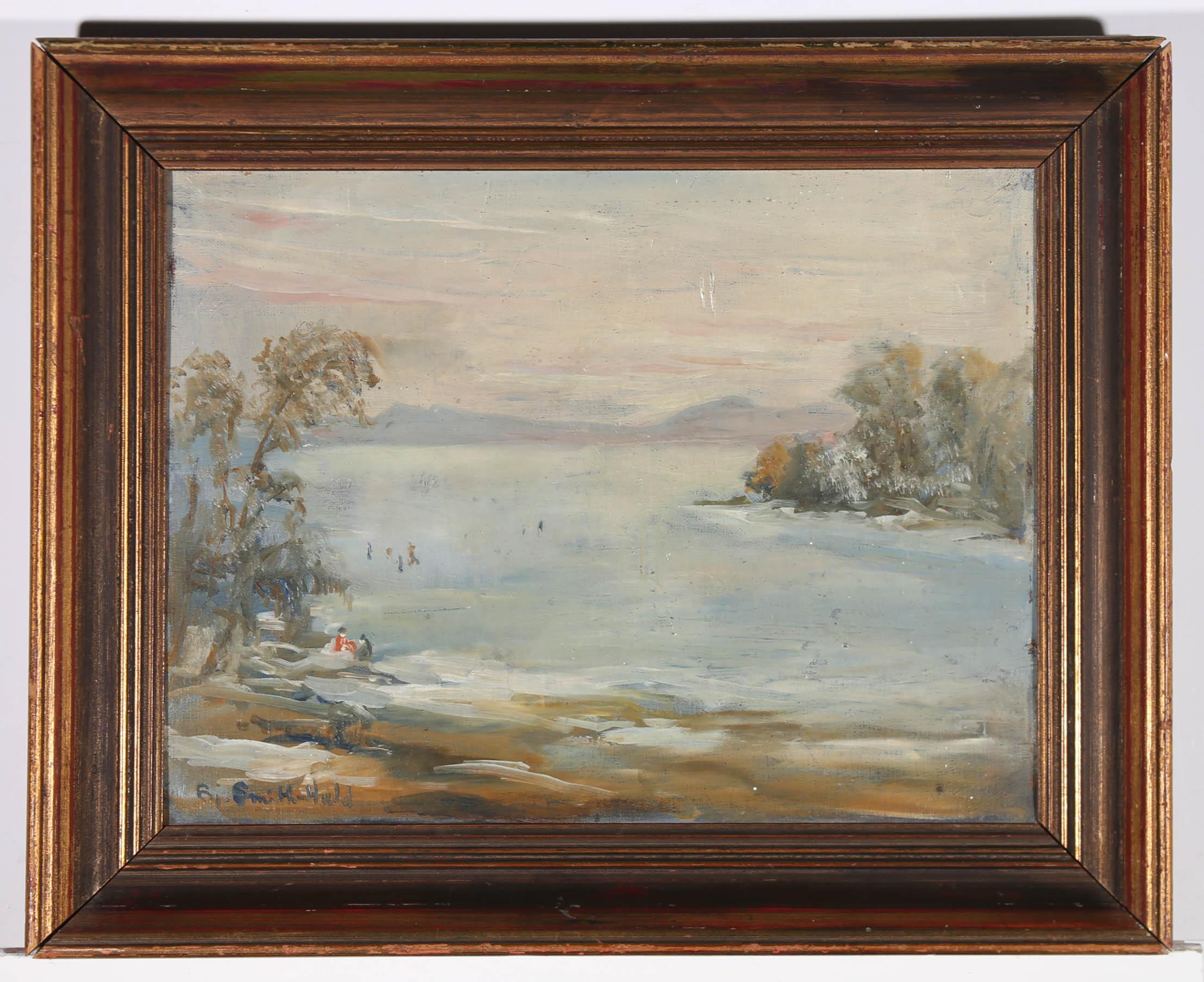 Bjørn Smith-Hald (1883-1964) - Mid 19th Century Oil, The Vast Lake For Sale 4