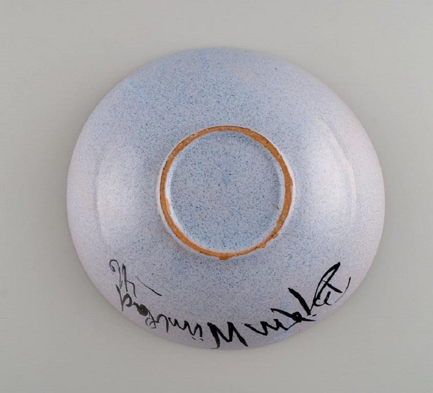 Bjørn Wiinblad, Denmark, Early Unique Bowl in Hand-Painted Ceramics For Sale 1