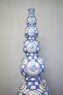 Bjørn Wiinblad, Denmark, Giant Vase in Hand-Painted Glazed Ceramics