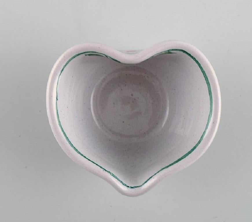 Danish Bjørn Wiinblad, Denmark, Heart-Shaped Bowl in Glazed Ceramics For Sale