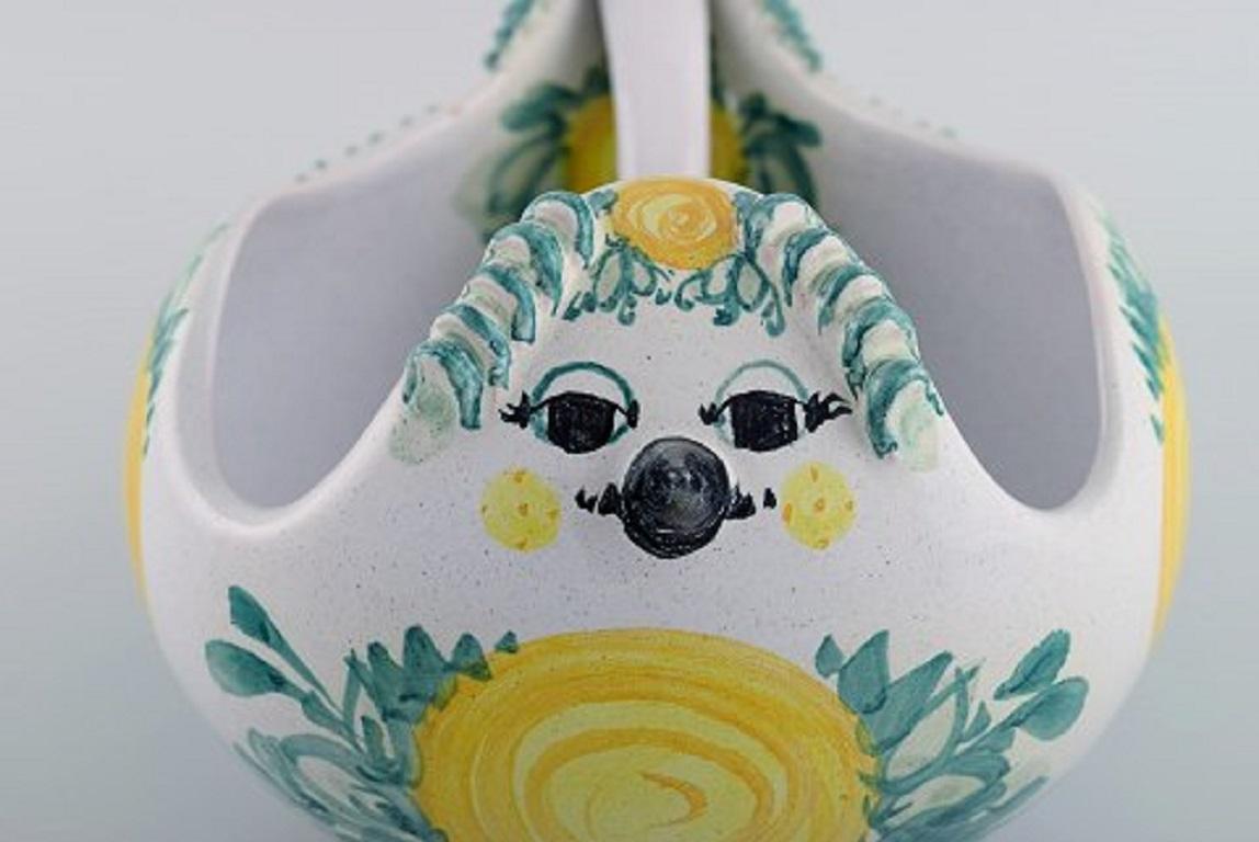Hand-Painted Bjørn Wiinblad, Denmark, Large Sauce Bowl with Spoon