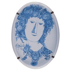 Vintage Bjørn Wiinblad, Denmark, the Blue House, Large Ceramic Bowl
