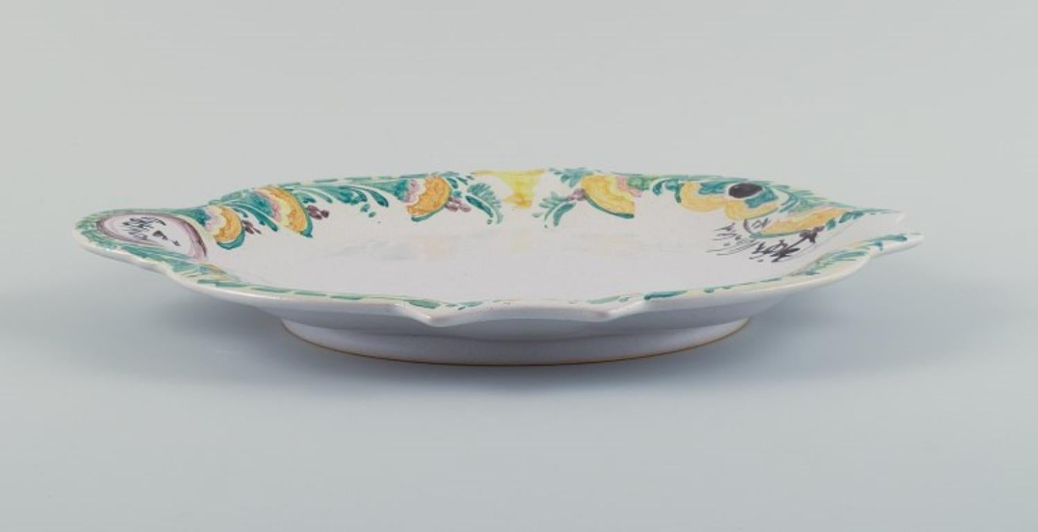 Scandinavian Modern Bjørn Wiinblad (1918-2006), Denmark. the Blue House, Unique Ceramic Dish