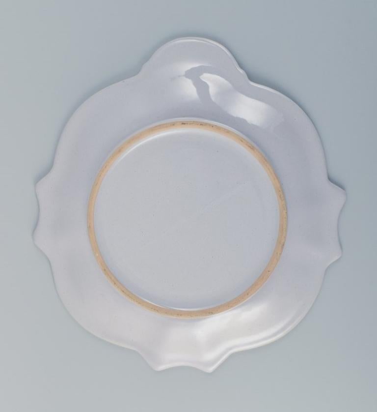 Late 20th Century Bjørn Wiinblad (1918-2006), Denmark. the Blue House, Unique Ceramic Dish
