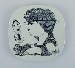 Bjørn Wiinblad for "Nymølle", Three Faience Wall Plaques, 1970-1980s