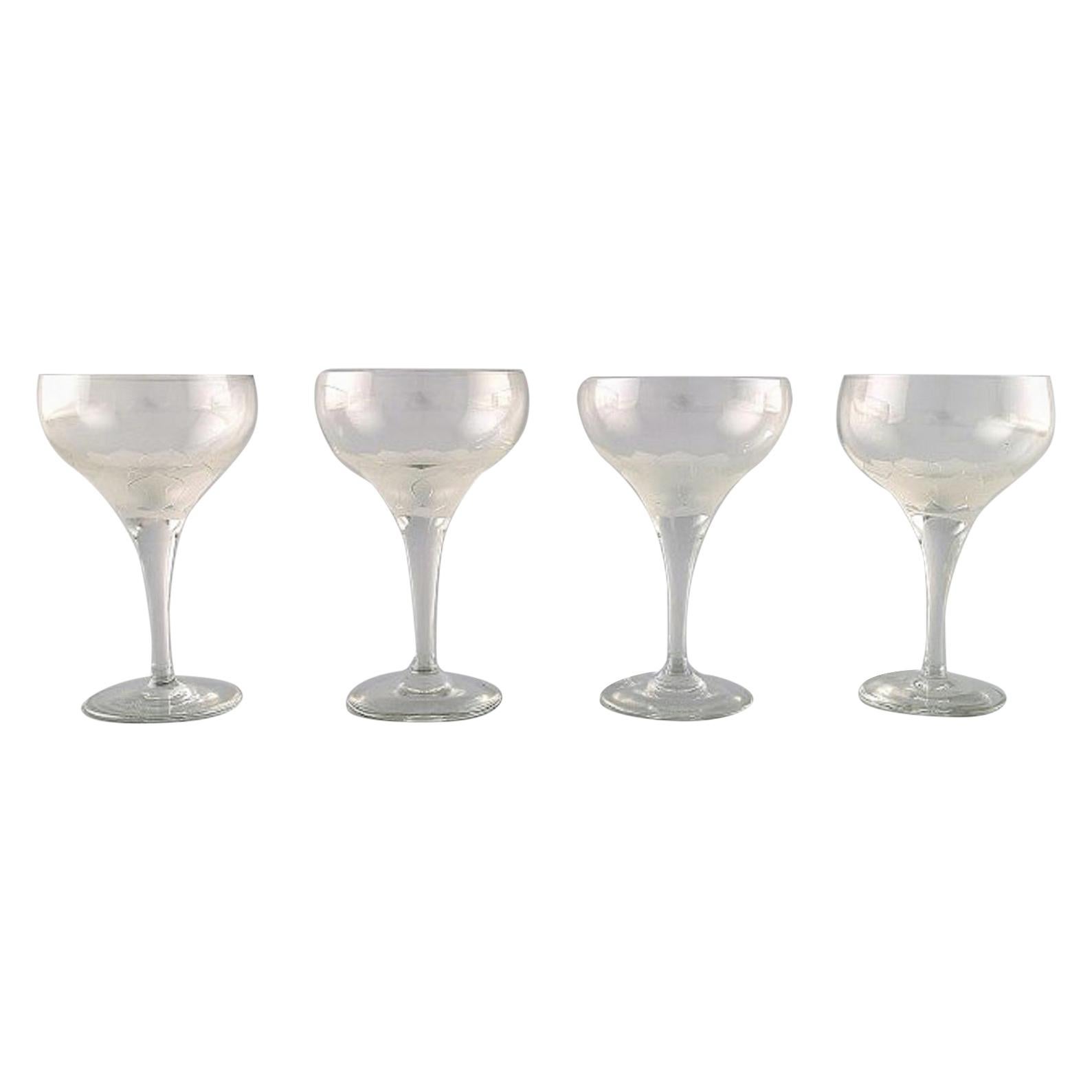 Bjørn Wiinblad '1918-2006' for Rosenthal, Four "Lotus" Glasses, 1980s