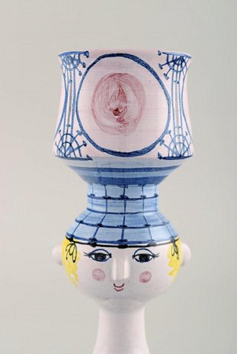 Bjørn Wiinblad 1918-2006. Glazed ceramic vase in the shape of a woman. Dated 1977. Model Number V40.
In very good condition.
Signed and dated.
Measures: 19 x 8 cm.