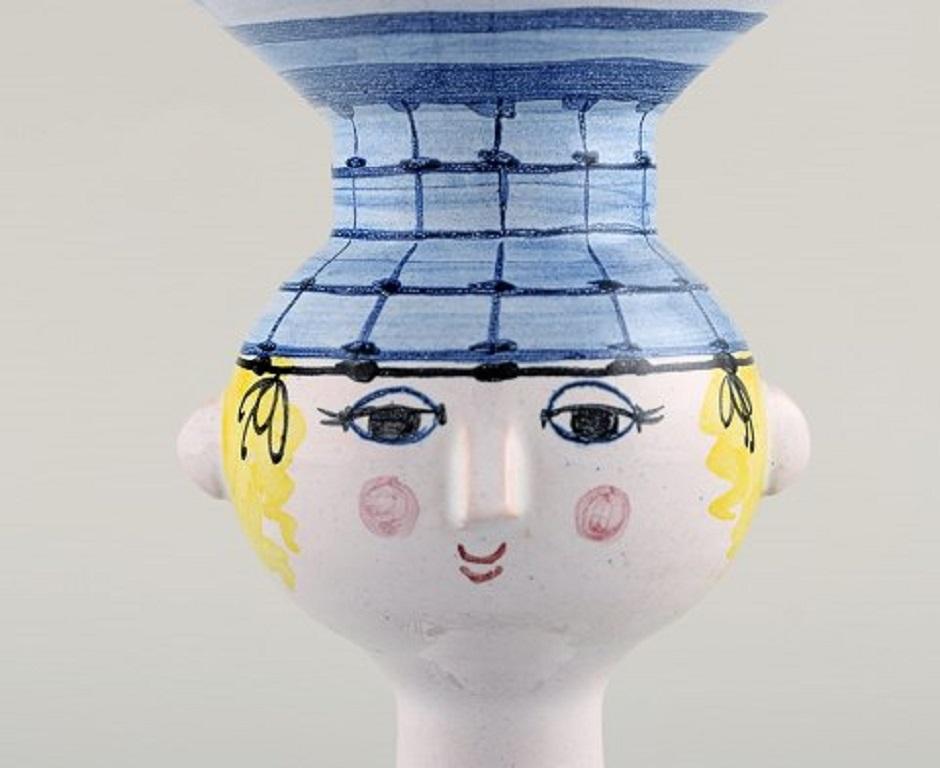 Scandinavian Modern Bjørn Wiinblad, Glazed Ceramic Vase in the Shape of a Woman, 1977