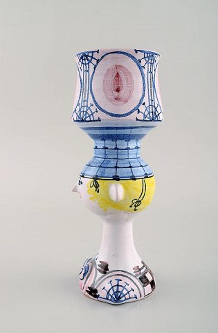 Bjørn Wiinblad, Glazed Ceramic Vase in the Shape of a Woman, 1977 In Good Condition In Copenhagen, DK