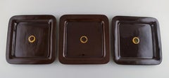 Bjørn Wiinblad, Seven Square "Othello" Plates in Glazed Stoneware