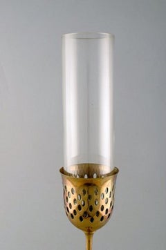 Bjørn Wiinblad ‘1918-2006’, Tall "Hurricane" Candleholder in Brass, 1970s