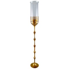 Bjørn Wiinblad, Very Tall "Hurricane" Candleholder in Brass, 1970s