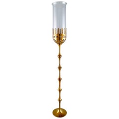 Bjørn Wiinblad, Very Tall "Hurricane" Candleholder in Brass, 1970s