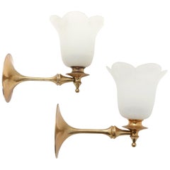 Bjørn Wiinblad, a Pair of Brass Wall Lamps