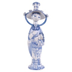 Bjørn Wiinblad Blue Ceramic Figurine Autumn from The Seasons Series