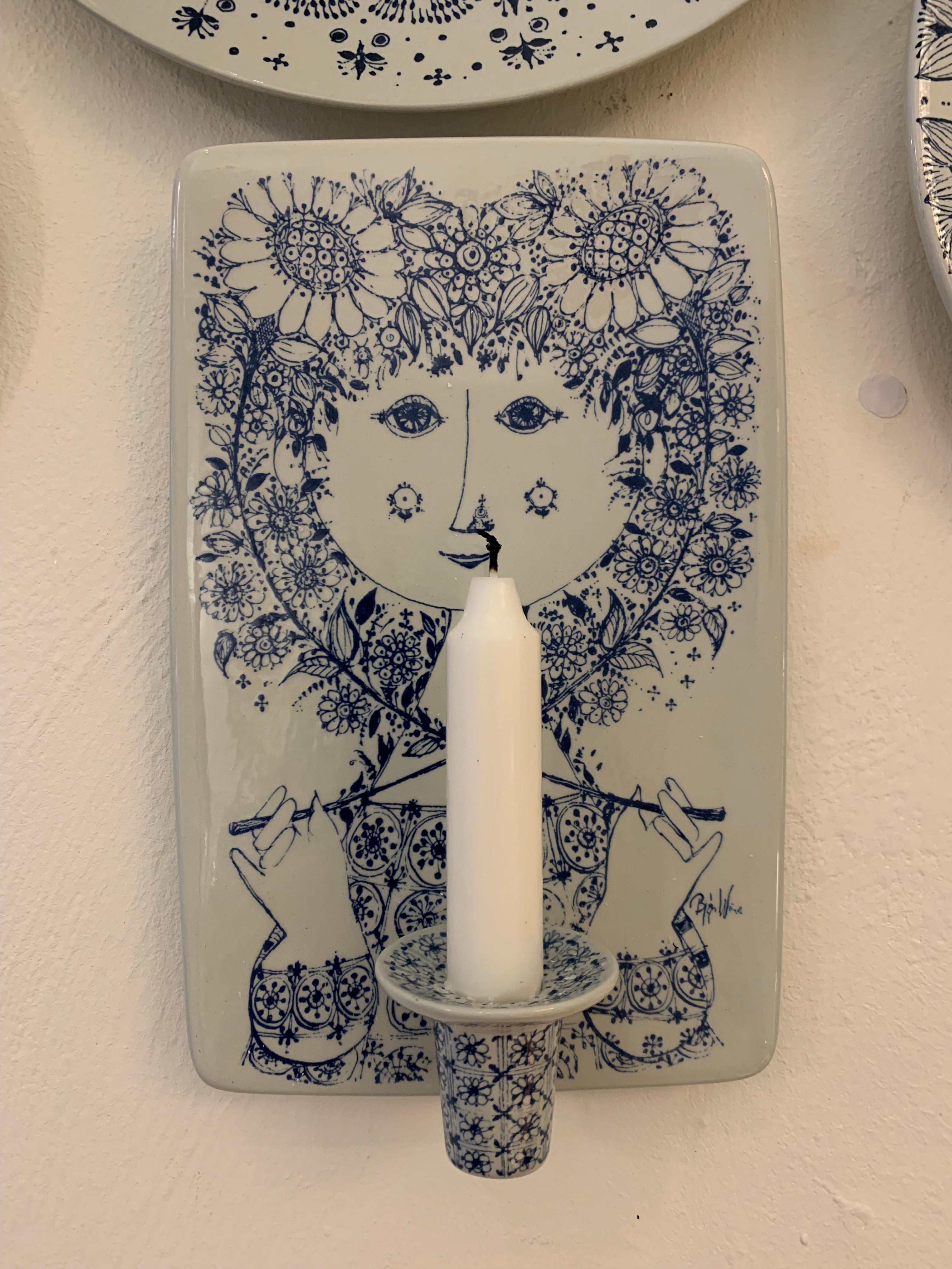 Bjørn Wiinblad Ceramic Candle Holder Wall Plaque & Plates '4 pc' Nymolle Denmark 5