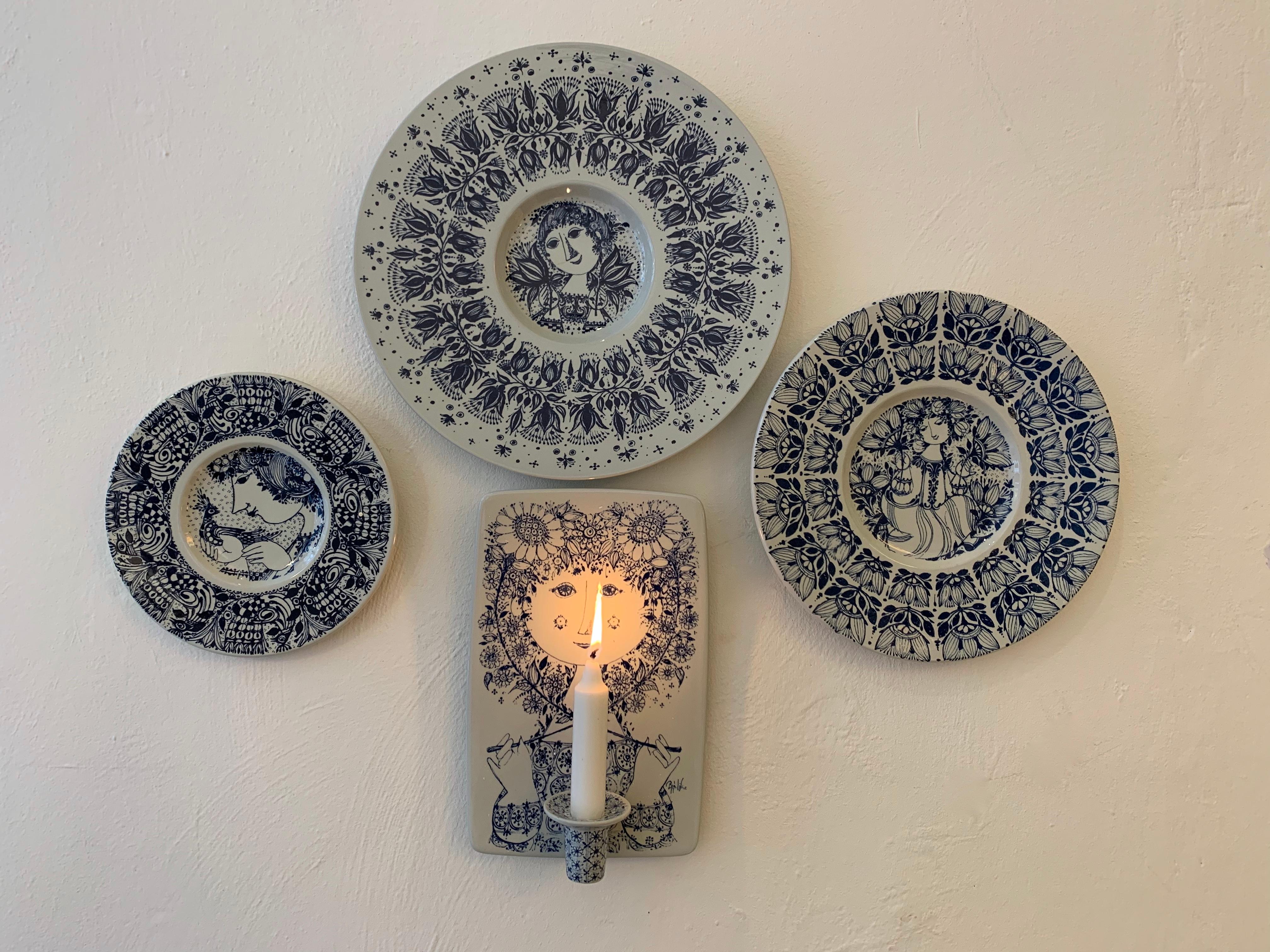 Bjørn Wiinblad Ceramic Candle Holder Wall Plaque & Plates '4 pc' Nymolle Denmark 9