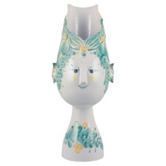 Vintage Bjørn Wiinblad. Ceramic vase in the form of woman
s head.