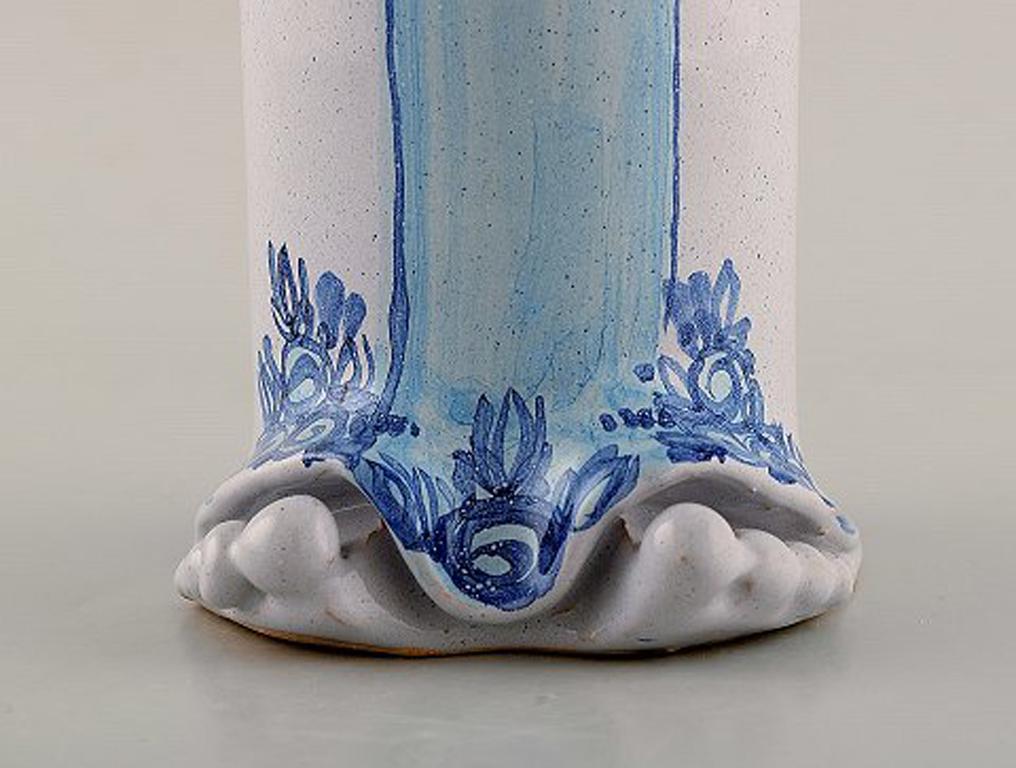 Contemporary Bjørn Wiinblad Ceramics, Blue Lady with Two Birds, Decoration Number M36