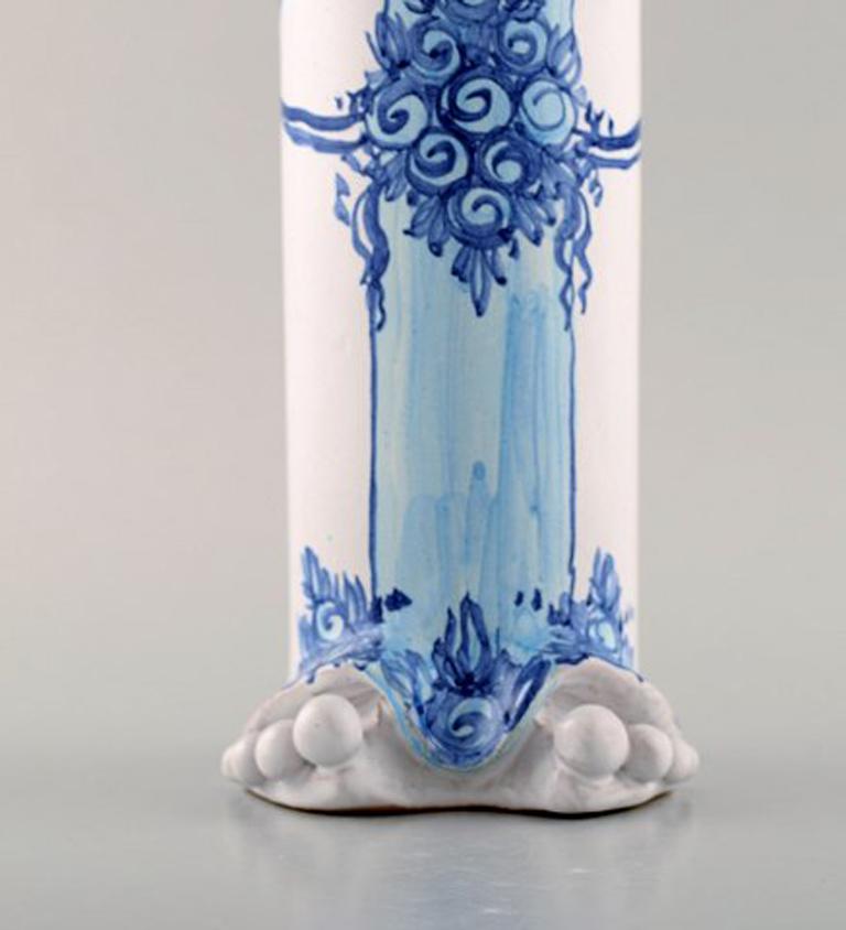 Bjørn Wiinblad Ceramics, Blue Lady with Two Birds, Decoration Number M36 1