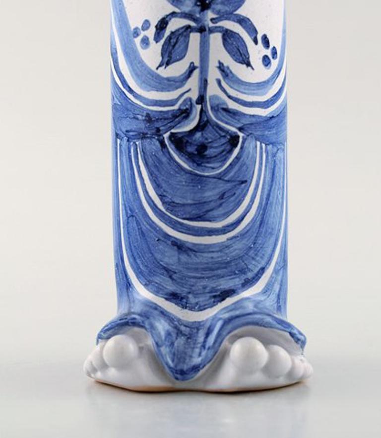 Contemporary Bjørn Wiinblad Ceramics, Blue Lady with Two Birds