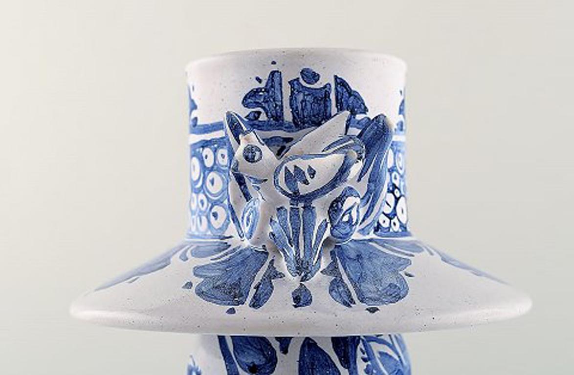 Bjørn Wiinblad Ceramics, Blue Lady with Two Birds 1