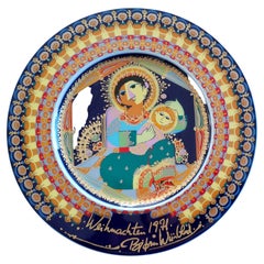Antique Bjørn Wiinblad Christmas plate 1971 "Mary with baby Jesus"