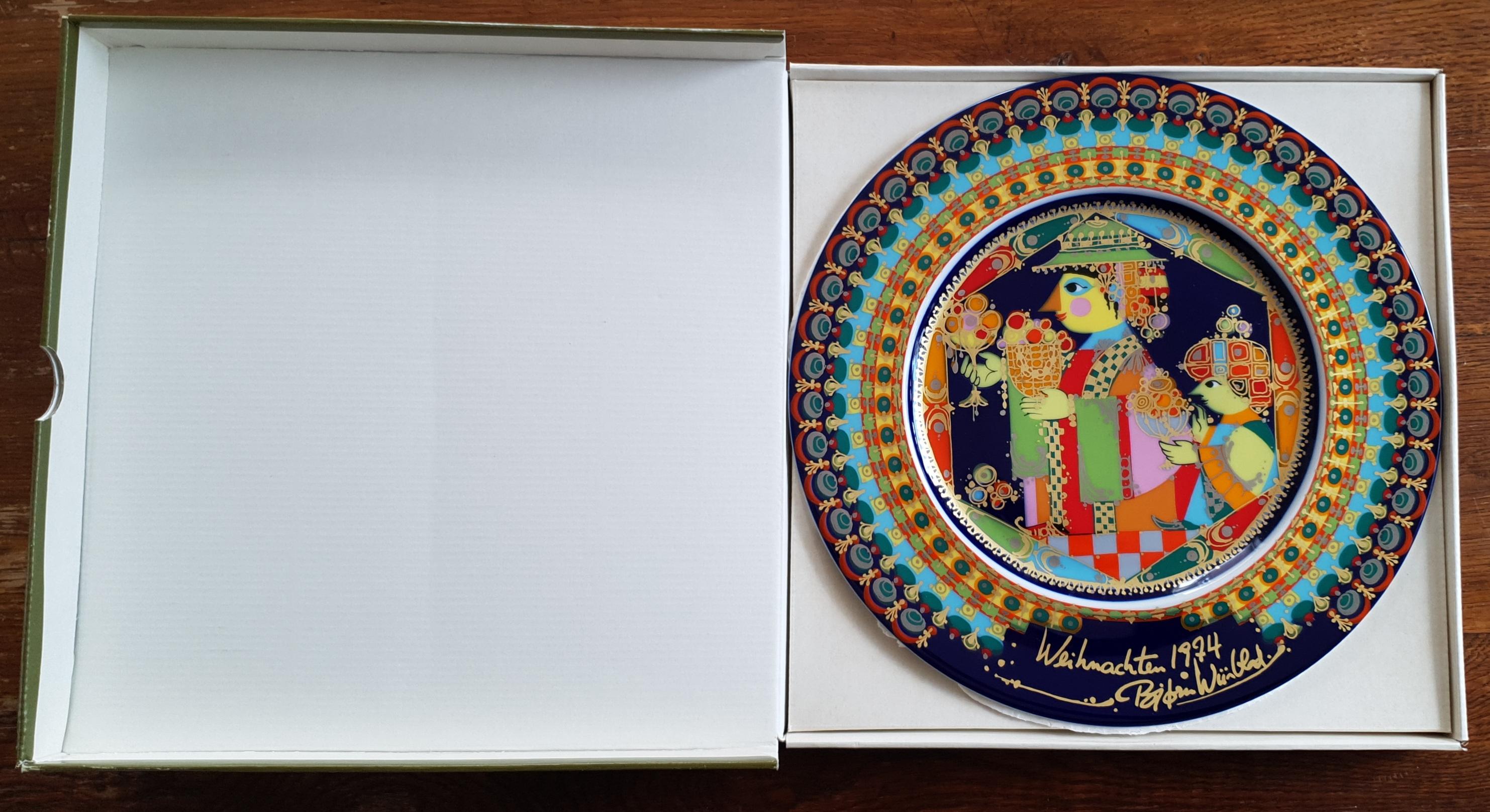 Porcelain Bjørn Wiinblad Christmas Plate 1974 