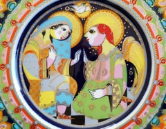 Bjørn Wiinblad Christmas Plate 1975 "Annunciation to the Blessed Virgin Mary"