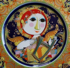 Bjørn Wiinblad Weihnachtsteller 1978 "Engel mit Harfe"