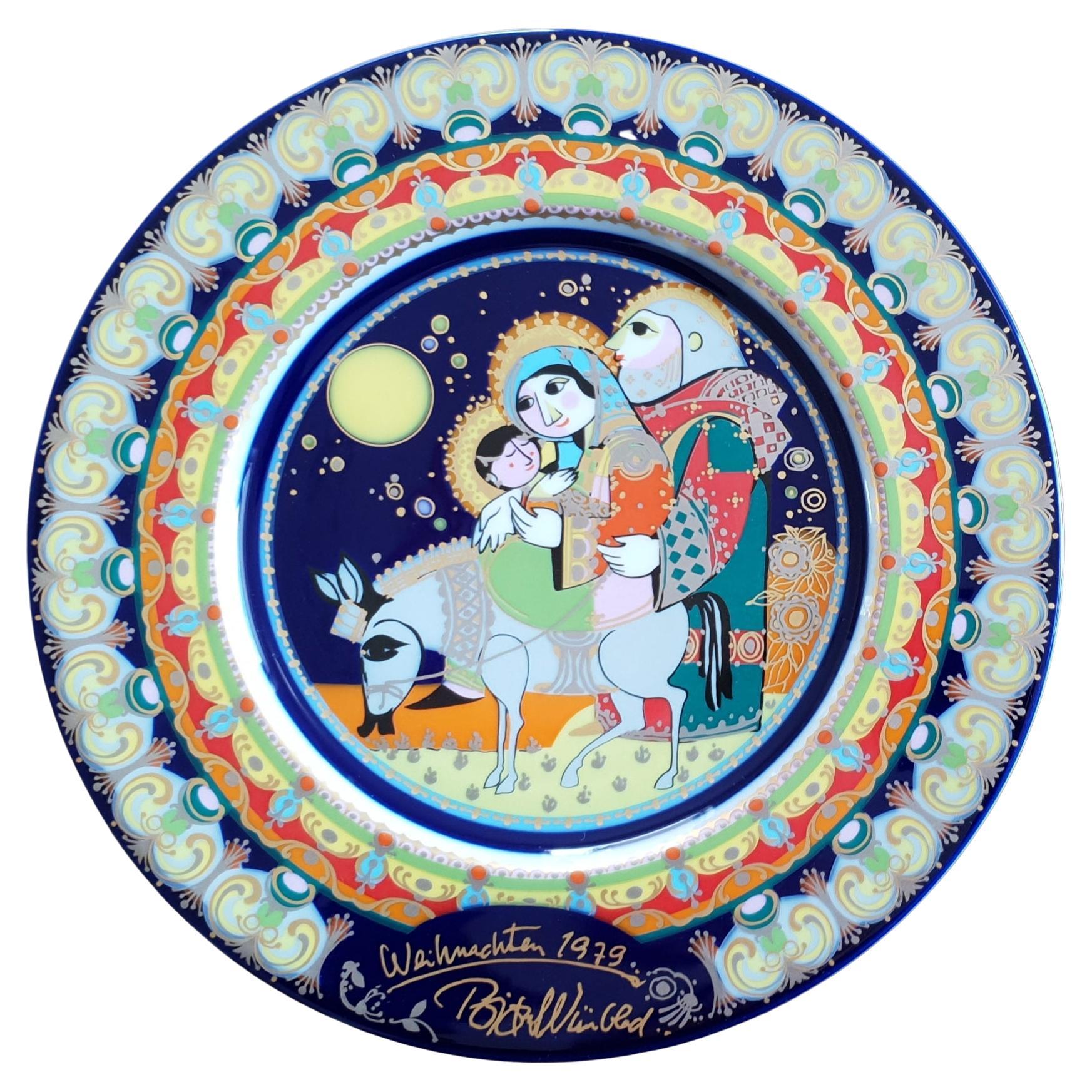 Bjørn Wiinblad Christmas plate 1979 "The flight to Egypt" For Sale